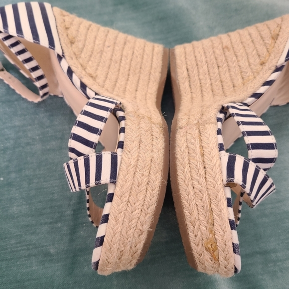 Nine West Nautical Stripe High Wedge Ankle Strap - Picture 6 of 9